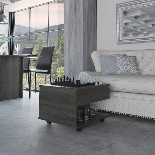 TUHOME Luanda Lift Top Coffee Table Engineered Wood Coffee Tables in Brown