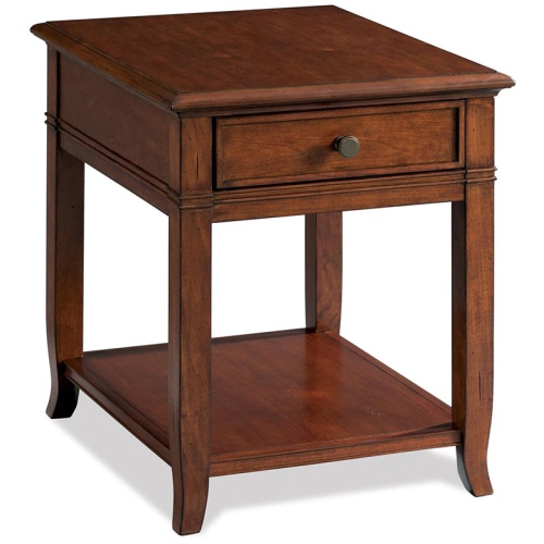 Bowery Hill Contemporary 1 Drawer End Table in Burnished Cherry