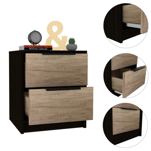 TUHOME Kaia Nightstand Engineered Wood Nightstands in Multi-color