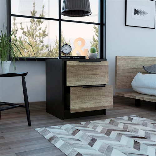 TUHOME Kaia Nightstand Engineered Wood Nightstands in Multi-color