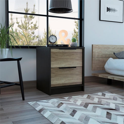 TUHOME Kaia Nightstand Engineered Wood Nightstands in Multi-color