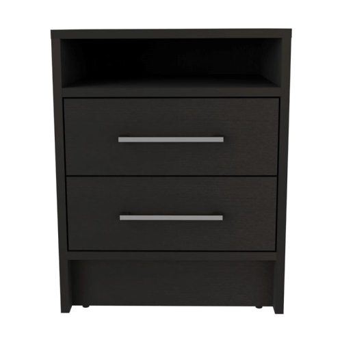 TUHOME Eter Nightstand Engineered Wood Nightstands in Black