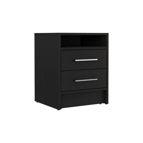 TUHOME Eter Nightstand Engineered Wood Nightstands in Black