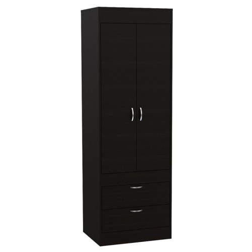 Tuhome Black Wengue Contemporary Engineered Wood Lisboa 2 Drawer 2 Door Armoire