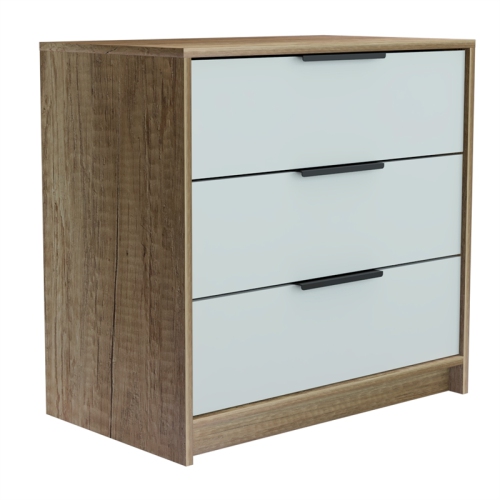 TUHOME FURNITURE  Tuhome Kaia 3 Drawer Dresser Engineered Wood Dressers In Multi-Color