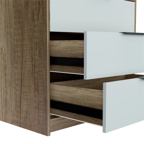 TUHOME Kaia 3 Drawer Dresser Engineered Wood Dressers in Multi-color