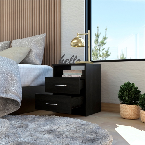 Tuhome Napoles 2 Drawer Night Stand Espresso