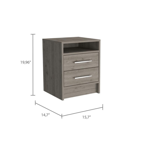 TUHOME Eter Nightstand Engineered Wood Nightstands in Gray