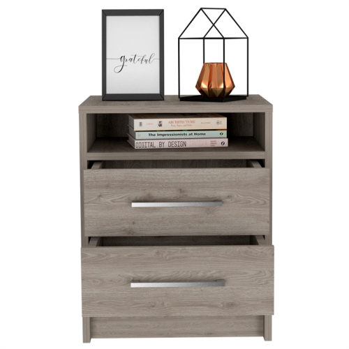 TUHOME Eter Nightstand Engineered Wood Nightstands in Gray