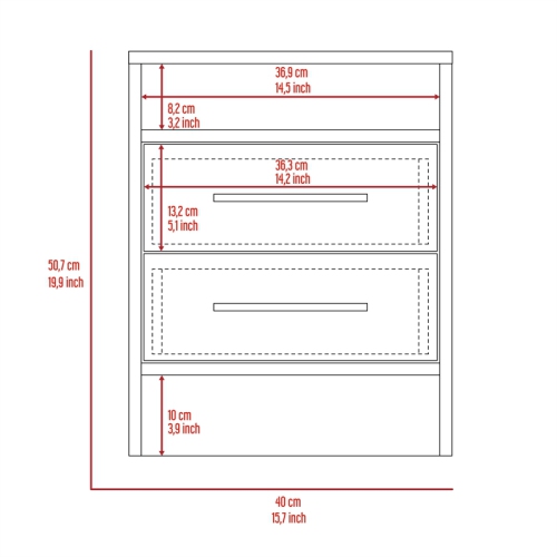 TUHOME Eter Nightstand Engineered Wood Nightstands in Gray