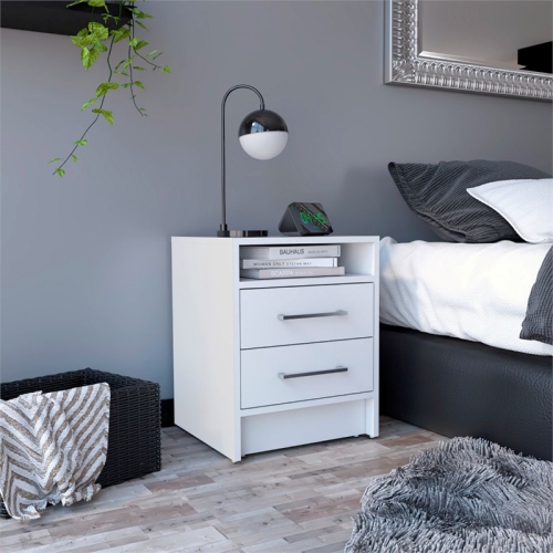TUHOME Eter Nightstand Engineered Wood Nightstands in White
