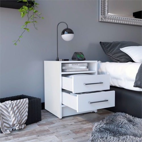 TUHOME Eter Nightstand Engineered Wood Nightstands in White