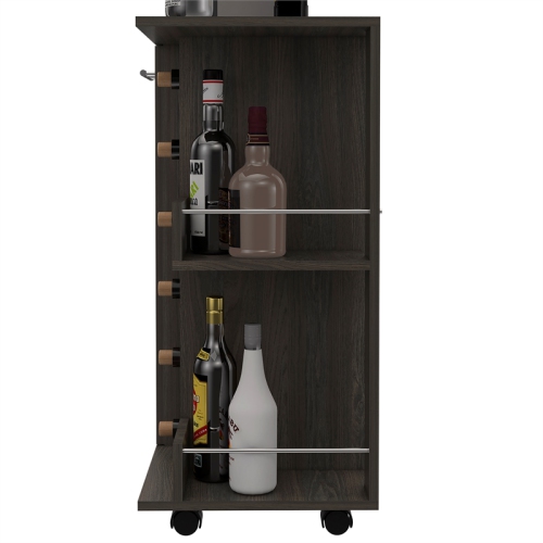 TUHOME Bar Cart Engineered Wood Bar Carts in Brown
