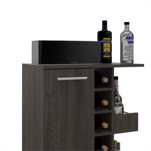 TUHOME Bar Cart Engineered Wood Bar Carts in Brown