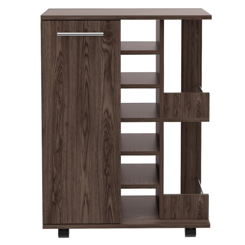 TUHOME Bar Cart Engineered Wood Bar Carts in Brown