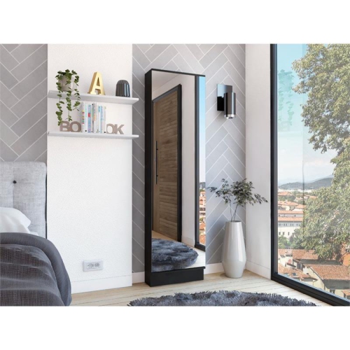 Trent Home Transitional Engineered Wood Shoe Rack in Black