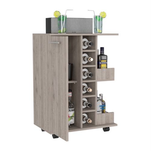 TUHOME Bar Cart Engineered Wood Bar Carts in Beige