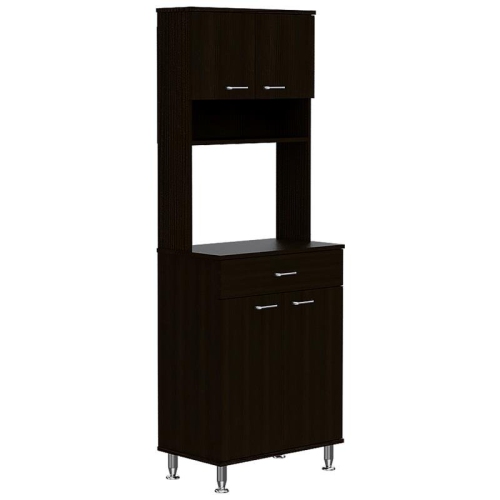 TUHOME Della 60 Kitchen Pantry Engineered Wood Pantries in Black