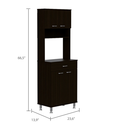 TUHOME Della 60 Kitchen Pantry Engineered Wood Pantries in Black