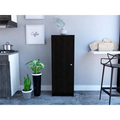 TUHOME Belleria Pantry Engineered Wood Pantries in Black