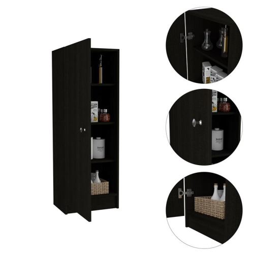 TUHOME Belleria Pantry Engineered Wood Pantries in Black