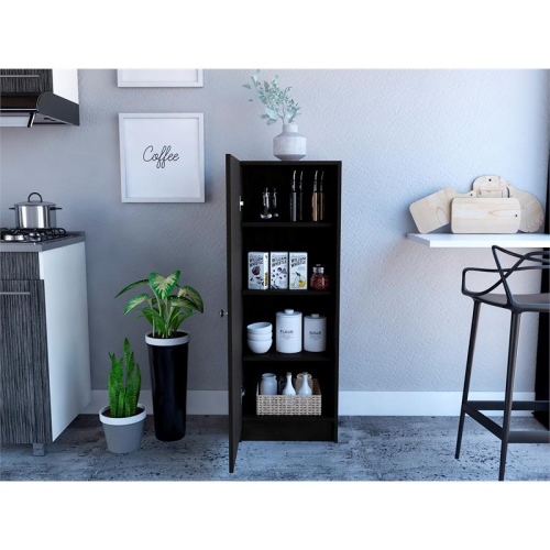 TUHOME Belleria Pantry Engineered Wood Pantries in Black