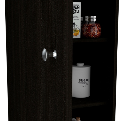 TUHOME Belleria Pantry Engineered Wood Pantries in Black