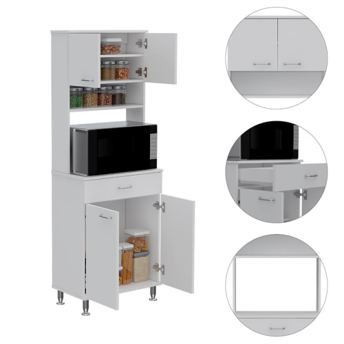 TUHOME Della 60 Kitchen Pantry Engineered Wood Pantries in White