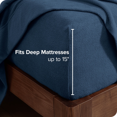 Bare Home Fleece Fitted Sheet - Plush Polar Fleece, Pill Resistant - Deep Pocket - Cozy Warmth, Breathable & Hypoallergenic