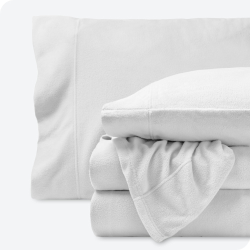 BARE HOME  Fleece Sheet Set - Plush Polar Fleece, Pill-Resistant Bed Sheets - All Season Warmth, Breathable & Hypoallergenic - White, King