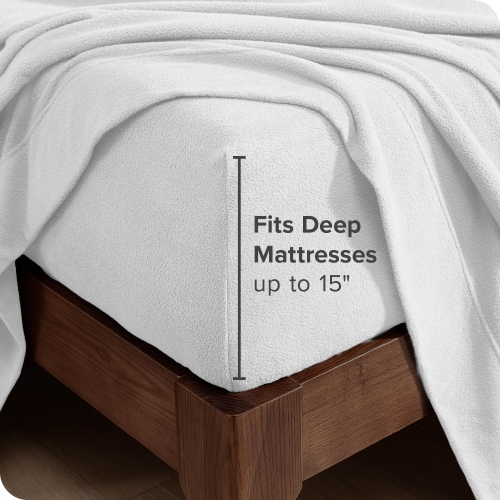 Bare Home Fleece Sheet Set - Plush Polar Fleece, Pill-Resistant Bed Sheets - All Season Warmth, Breathable & Hypoallergenic - White, Full