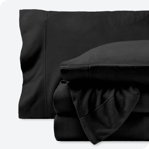 Bare Home Fleece Sheet Set - Plush Polar Fleece, Pill-Resistant Bed Sheets - All Season Warmth, Breathable & Hypoallergenic - Black, Twin XL