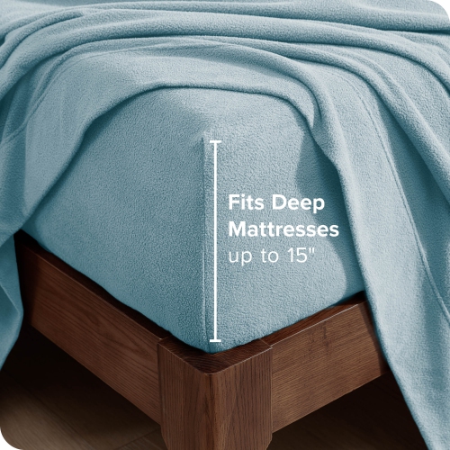 Ensemble de draps en molleton Bare Home - molleton polaire moelleux, draps résistant à la pilule - chaleur quatre saisons, respirant et