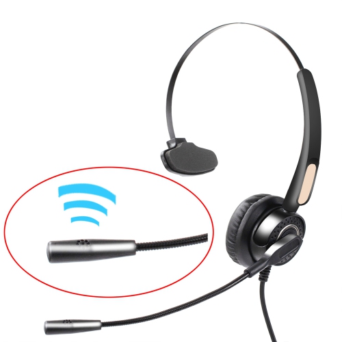 axGear Mono Office Headphone with Microphone Headset with RJ9 Jack & 3.5mm Connector