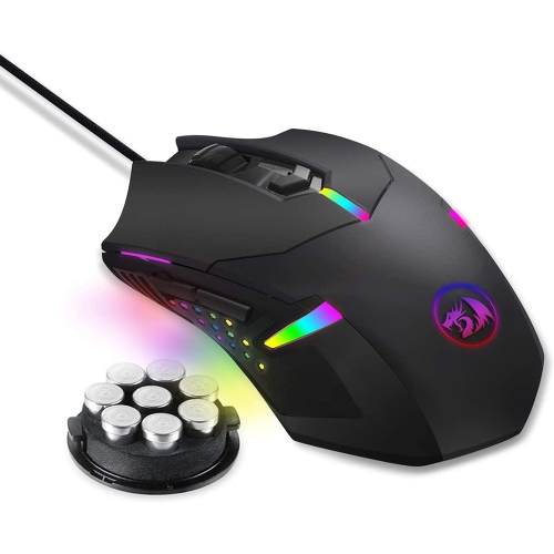 axGear Souris de jeu RVB filaire 6 boutons programmable avec réglage du  poids 7200 DPI pour PC Windows