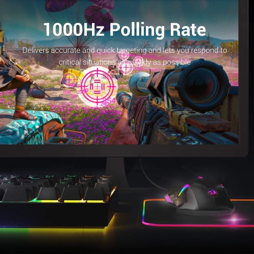 axGear RGB Gaming Mouse USB Wired 6 Buttons Programmable Mouse w/ Weight Tuning Set