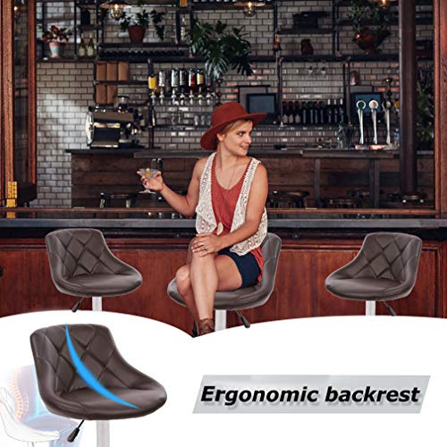 Bar Stools Barstools Swivel Stool Set of 2 Height Adjustable Bar Chairs with Back PU Leather Swivel Bar Stool Kitchen Counter Stools Dining Chairs