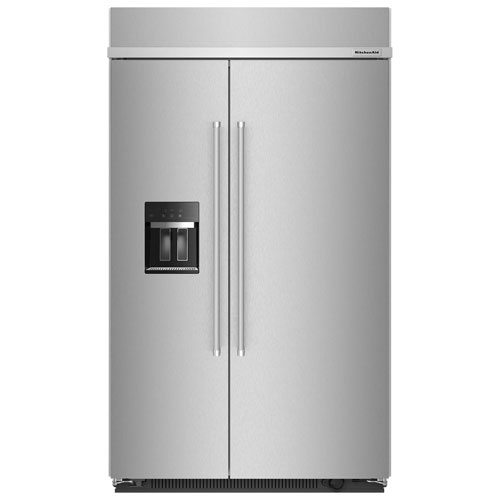 Réfrigérateur à congélateur juxtaposé 30 pi³ 48 po avec distributeur d'eau et de glaçons de KitchenAid - Inox