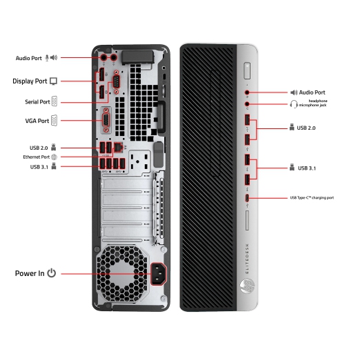 Ordinateur de bureau HP EliteDesk 800 G3 avec nouveau moniteur 22 pouces |SFF|I7-6700 @ 3.4GHz|16Go de RAM DDR4 1To SSD|WIN 10 PRO|Nouveau clavier et