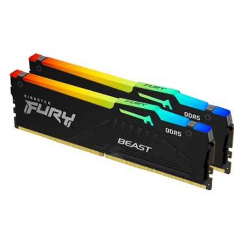 Kingston Fury Beast DDR5 RGB 32GB 5200MT/s DDR5 CL40 DIMM Desktop Gaming Memory Kit of 2 - KF552C40BBAK2-32