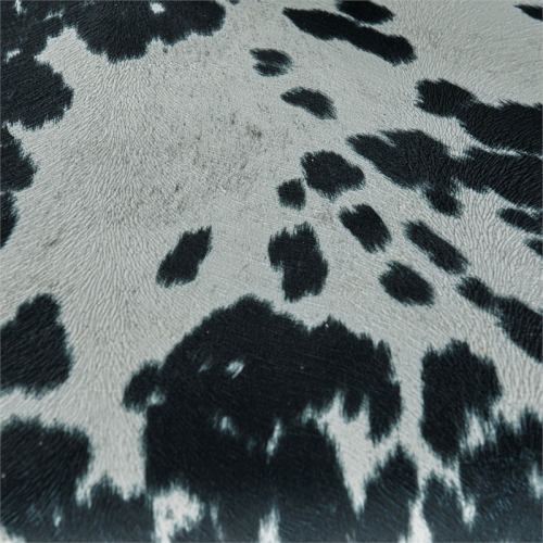 Linon Corey 30" Wood Cow Print Bar Stool in Black