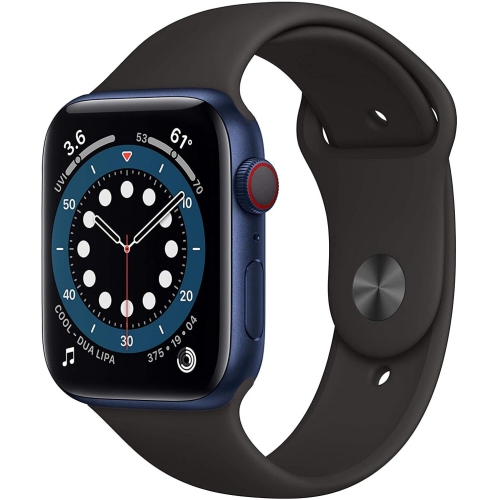 Refurbished (Good) Apple Watch Series 6 GPS+ Cellular 44MM Blue Aluminum  Case with Black Sport Band | Best Buy Canada