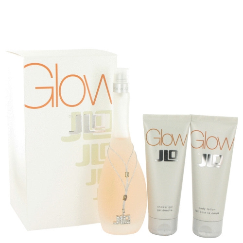 Glow by Jennifer Lopez Gift Set -- 3.4 oz Eau De Toilette Spray + 2.5 oz Body Lotion + 2.5 oz Shower Gel