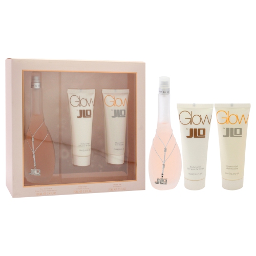 Glow by Jennifer Lopez Gift Set -- 3.4 oz Eau De Toilette Spray + 2.5 oz Body Lotion + 2.5 oz Shower Gel