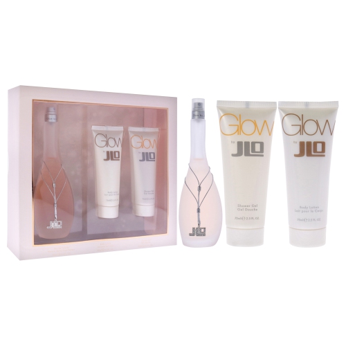 Glow by Jennifer Lopez Gift Set -- 3.4 oz Eau De Toilette Spray + 2.5 oz Body Lotion + 2.5 oz Shower Gel