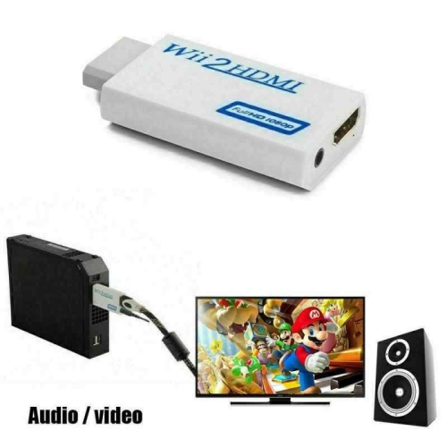 Wii To HDMI Adapter Converter Upscale 720p 1080p HD with 3.5mm Audio Output