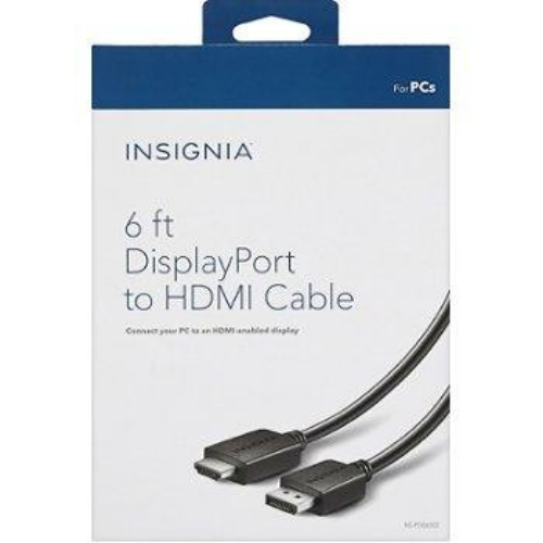 Open Box - Insignia NS-PD06502C 6ft DisplayPort/HDMI Cable
