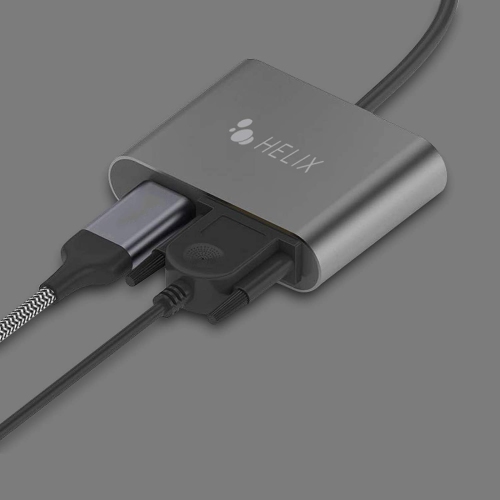 Open Box - Helix ETHADPCHV USB-C to HDMI/VGA Adapter