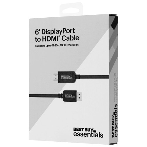 Open Box - Bestbuy Essentials BE-PCDPHD6 6ft/1.8m DisplayPort to HDMI Cable