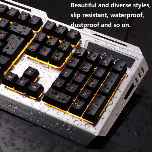 Keyboard Mouse Orange Yellow Backlit Gaming Keyboard Mouse Combo Wired Keyboard Mouse,USB Keyboard Mouse Set,LED Keyboard,Li